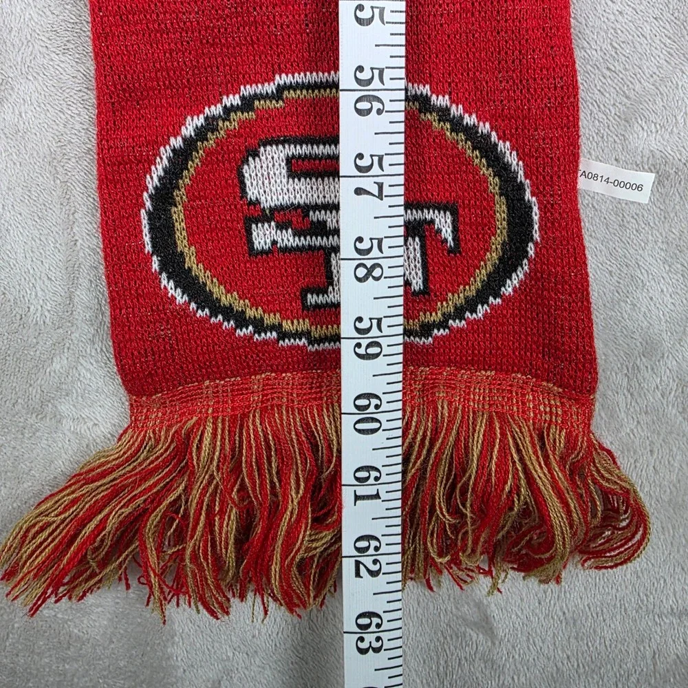 San‎ Francisco 49ers NFL Knit Scarf Red Gold White SF Logo Fringe